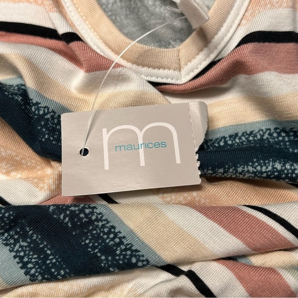 Maurices Pink and Green Sleeveless V-Neck Maxi Sundress - Picture 9 of 13